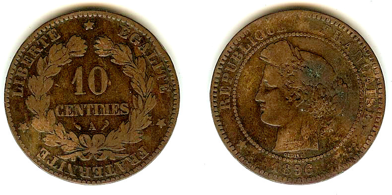 10 centimes Cérès 1896 Paris TB- à TB+